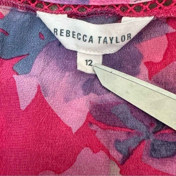 Rebecca Taylor Floral Print Top Size‎ 12 Women - Picture 7 of 11